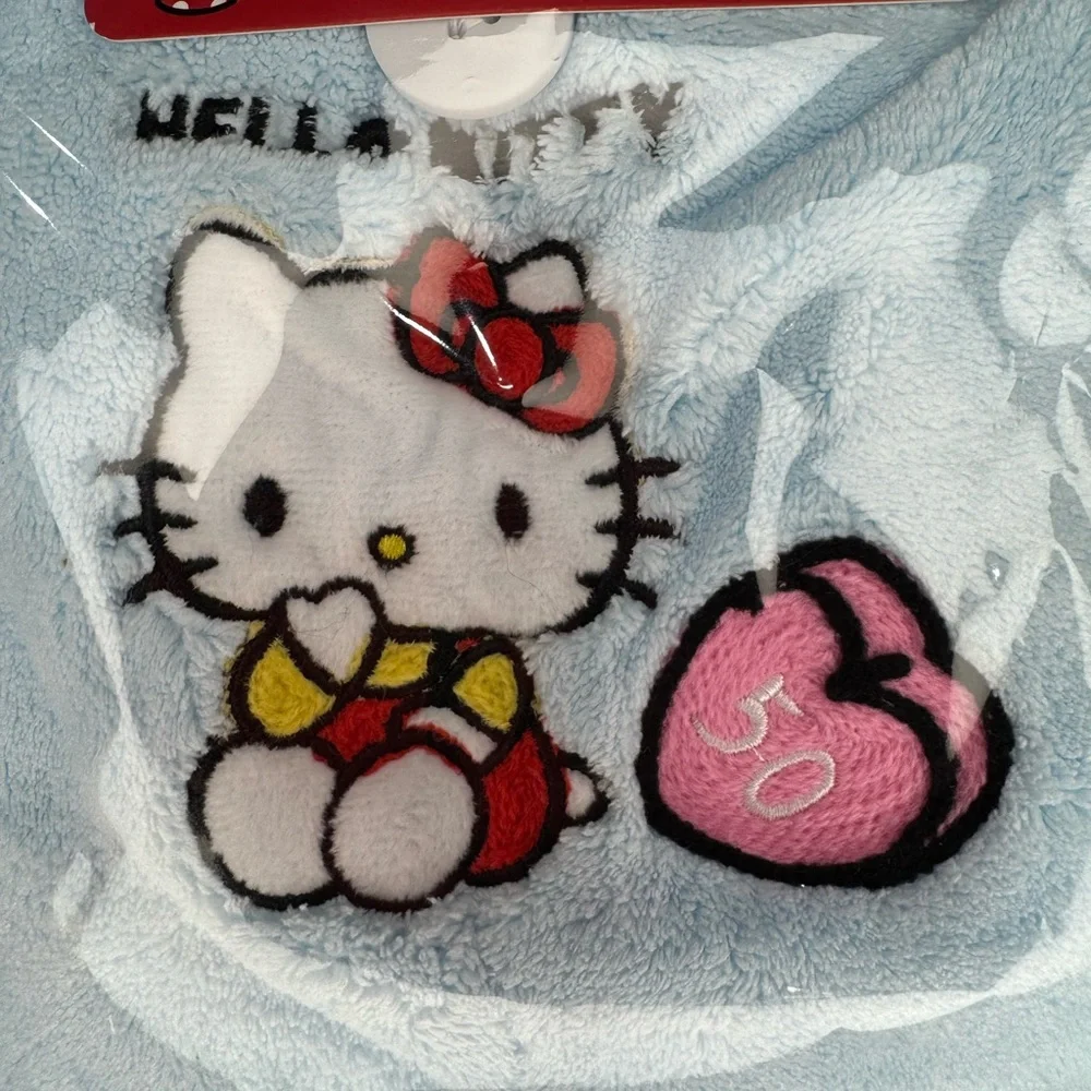 Sanrio Pink and Blue Plush Hair drying towel wrap.